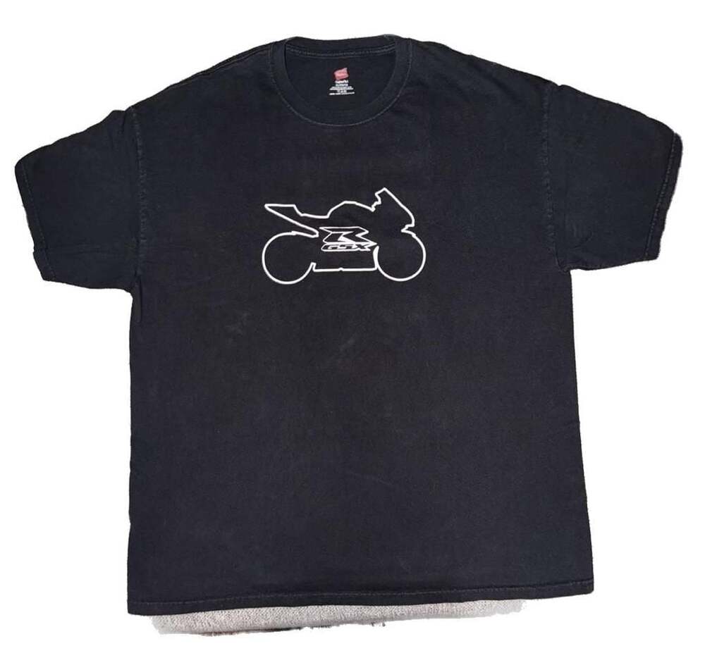 Hanes Suzuki GSX Motorcycle Graphic T-Shirt Black Size XL